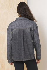 Vintage Havana | Denim Fleece Shacket
