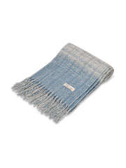 Vintage Havana | BOUCLE CHECK TASSEL SCARF - BLUE