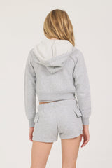 Vintage Havana | Kids Burnout Crop Zip Hoodie