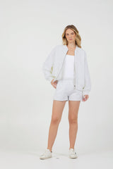 Vintage Havana | Grey Icicle Essential Fleece Zip Up Bomber