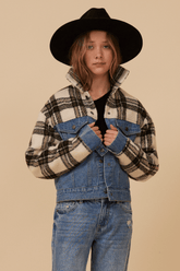 Vintage Havana | DENIM AND PLAID JACKET