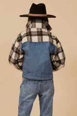 Vintage Havana | DENIM AND PLAID JACKET