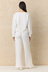 Vintage Havana | French Terry Crew Sweatshirt with Square Crochet Insert