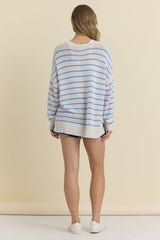 Vintage Havana | Purl Knit Stripe Sweater with Anchor