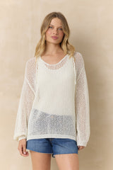 Vintage Havana | Hoodie Beach Sweater with Embroidery