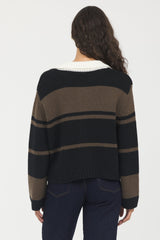 Vintage Havana | Woodland Stripe Collared Sweater