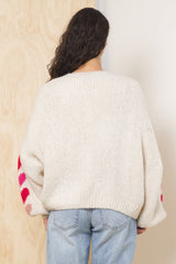 Vintage Havana | Heart Jacquard Cardigan