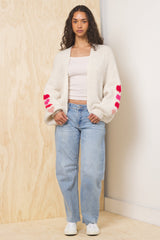 Vintage Havana | Heart Jacquard Cardigan