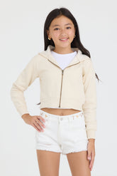 Vintage Havana | Kids White Denim Short with Embroidered Waist