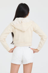 Vintage Havana | Kids White Denim Short with Embroidered Waist
