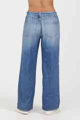 Vintage Havana | Denim Fleece Wide Leg Pant