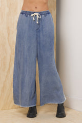 Vintage Havana | Tencel Wide Leg Pant w/ Contrast