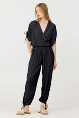 Vintage Havana | Black Rayon Crinkle Bottom Pants
