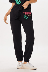 Vintage Havana | Black Tulum Jet Setter Surf Wash Jogger