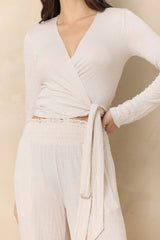 Vintage Havana | Crinkle Knit Wrap Top