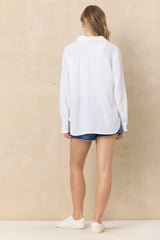 Vintage Havana | Gauze Button Down with Embroidery
