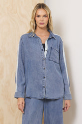 Vintage Havana | Tencel Shirt w/ Contrast Taping