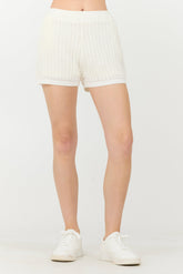 Vintage Havana | White Open Crochet Shorts