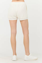 Vintage Havana | White Open Crochet Shorts