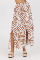 Vintage Havana | Printed Rayon Ruffle Maxi Skirt