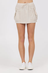 Vintage Havana | Soft Tan Tencel Bubble Skort