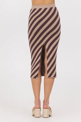 Vintage Havana | Striped Knit Midi Skirt
