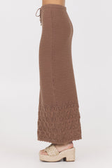 Vintage Havana | Pecan Crochet Maxi Skirt