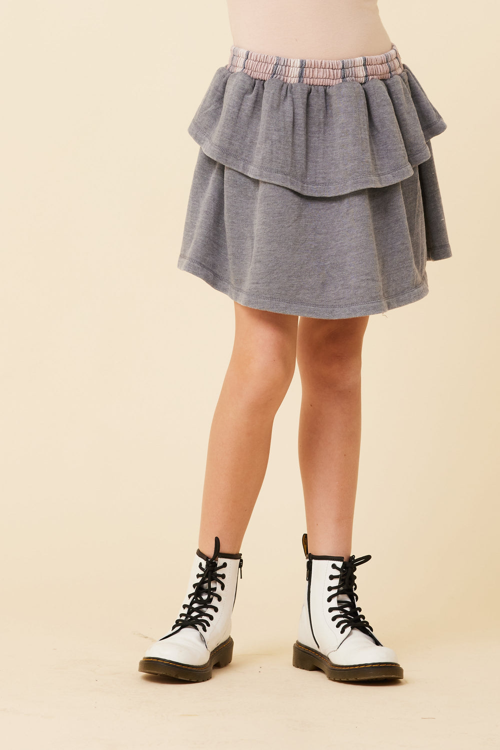 Vintage Havana | Plaid Waistband Layered Skirt