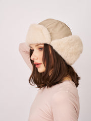 Vintage Havana | FUR TRAPPER HAT - CREAM
