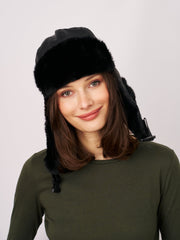Vintage Havana | FUR TRAPPER HAT - BLACK