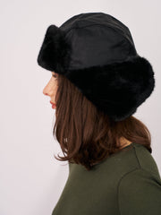 Vintage Havana | FUR TRAPPER HAT - BLACK