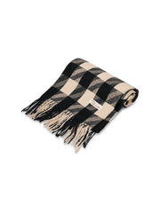 Vintage Havana | HOUNDSTOOTH TASSEL SCARF - BLACK