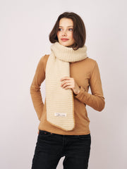 Vintage Havana | BLANKET STITCH KNIT SCARF - IVORY/WHEAT