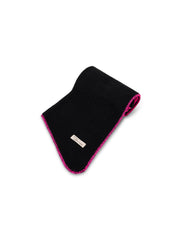 Vintage Havana | BLANKET STITCH KNIT SCARF - BLACK/B PINK