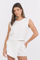 Vintage Havana | Egg Shell Cloud Cut Off Tank
