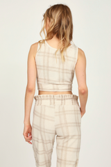 Vintage Havana | Winter Plaid Reverse Burnout Crop Top