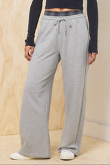 Vintage Havana | French Terry Wide Leg Pant with Plaid