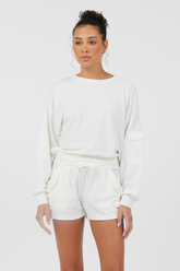 Vintage Havana | White Cord Terry Crewneck