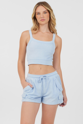 Vintage Havana | Powder Blue Cord Terry Tank