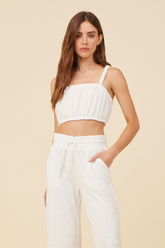 Vintage Havana | Warm White Corded Terry Cropped Tank