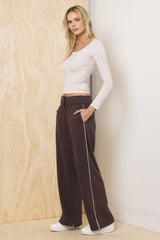 Vintage Havana | Teddy Fleece Wide Leg Pant