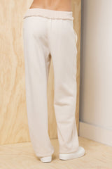 Vintage Havana | Fleece Pant with Rib Waistband - Bone