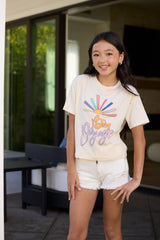 Vintage Havana | Kids Bon Voyage Print Crochet Stitch Boxy Tee