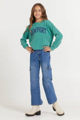 Vintage Havana | Kids Vintage Green Newport Stitch Neck