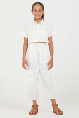 Vintage Havana | Oyster Cropped Button Down