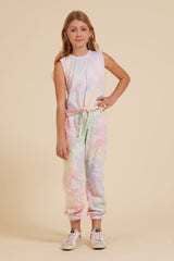 Vintage Havana | Tropical Summer Tie Dye Tie Front Tank