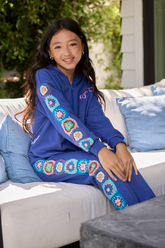 Vintage Havana | Kids Navy Jogger w/Crochet