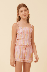 Vintage Havana | Fruity Tie Dye Smocked Tube Top