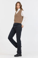 Vintage Havana | Toffee W/ White Twofer Cropped Sweater Vest