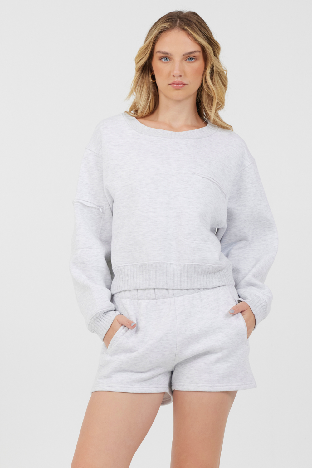 Vintage Havana | Grey Icicle Essential Fleece Crewneck